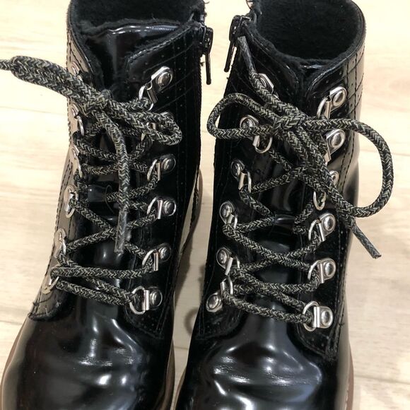 Black patent leather ankle boots - Picture 4 of 15